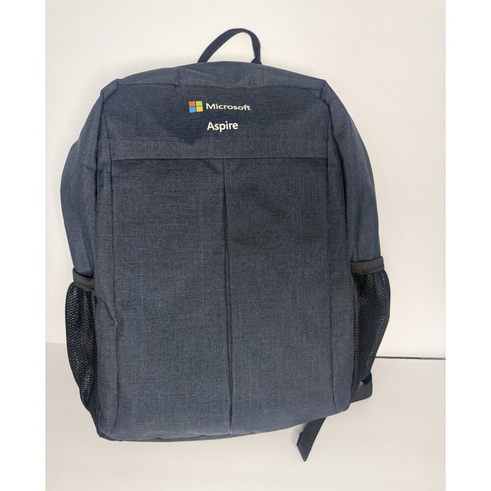 Microsoft Gray Backpack Zip Closure Adjustable Strap Outer Pockets Travel